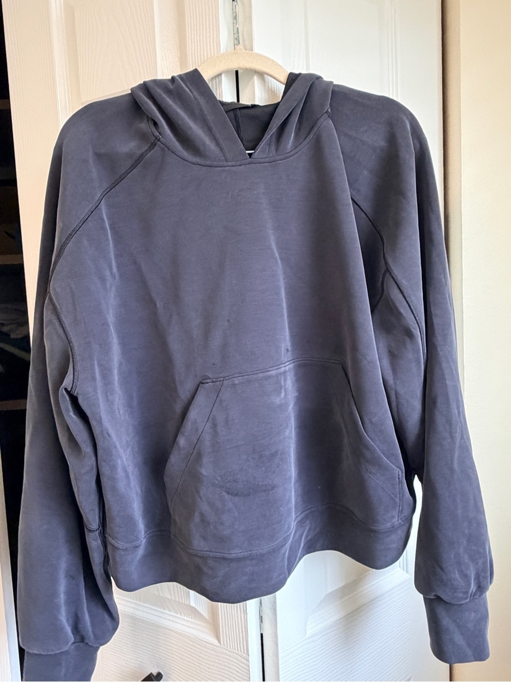 Lululemon Scuba Oversized Hoodie Size 12 Modal Blend Pullover Sweatshirt navy